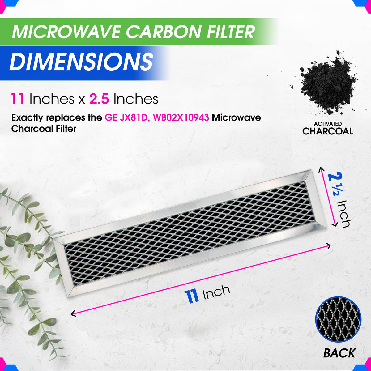 Durable over-the-range vent filter for GE microwaves