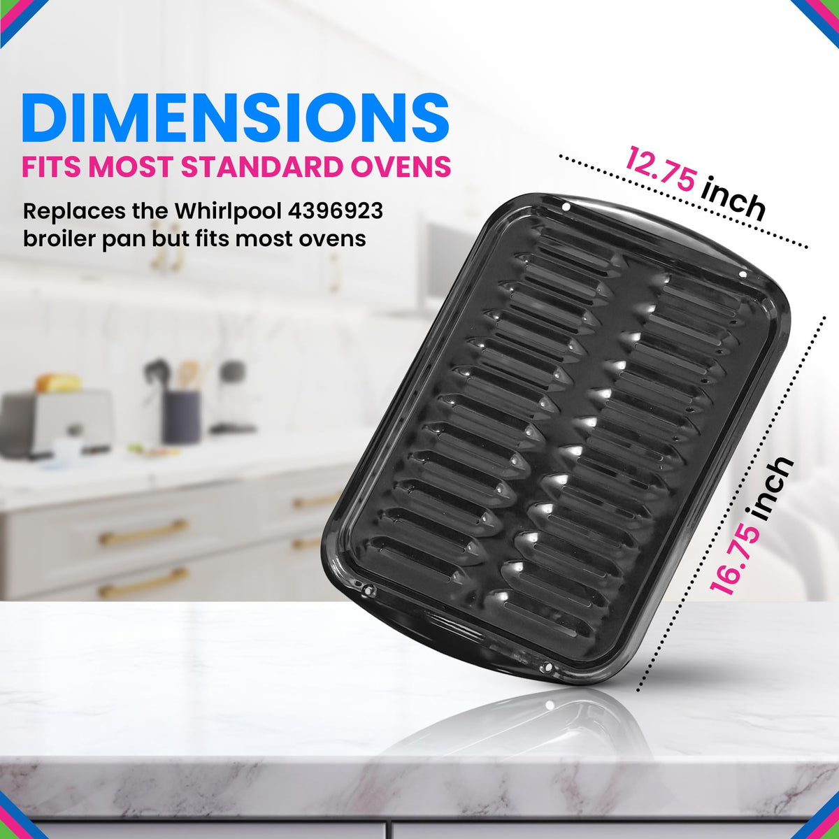 Bagean universal-fit oven broiler pan fits a variety of ovens.
