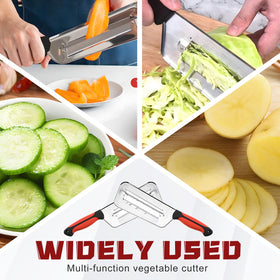 Bagistes Double-layer Slicer demonstrates uniform slices in one swift motion for efficient prep.