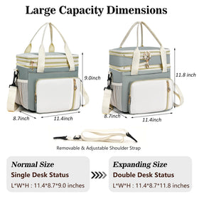 BAGNN bag interior features mesh pocket and side pockets for utensils and bottles.