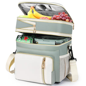 BAGNN lunch box expandable top compartment showing extra space for snacks.