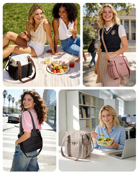 BAGSMART front pocket stores utensils and fruits for quick access.