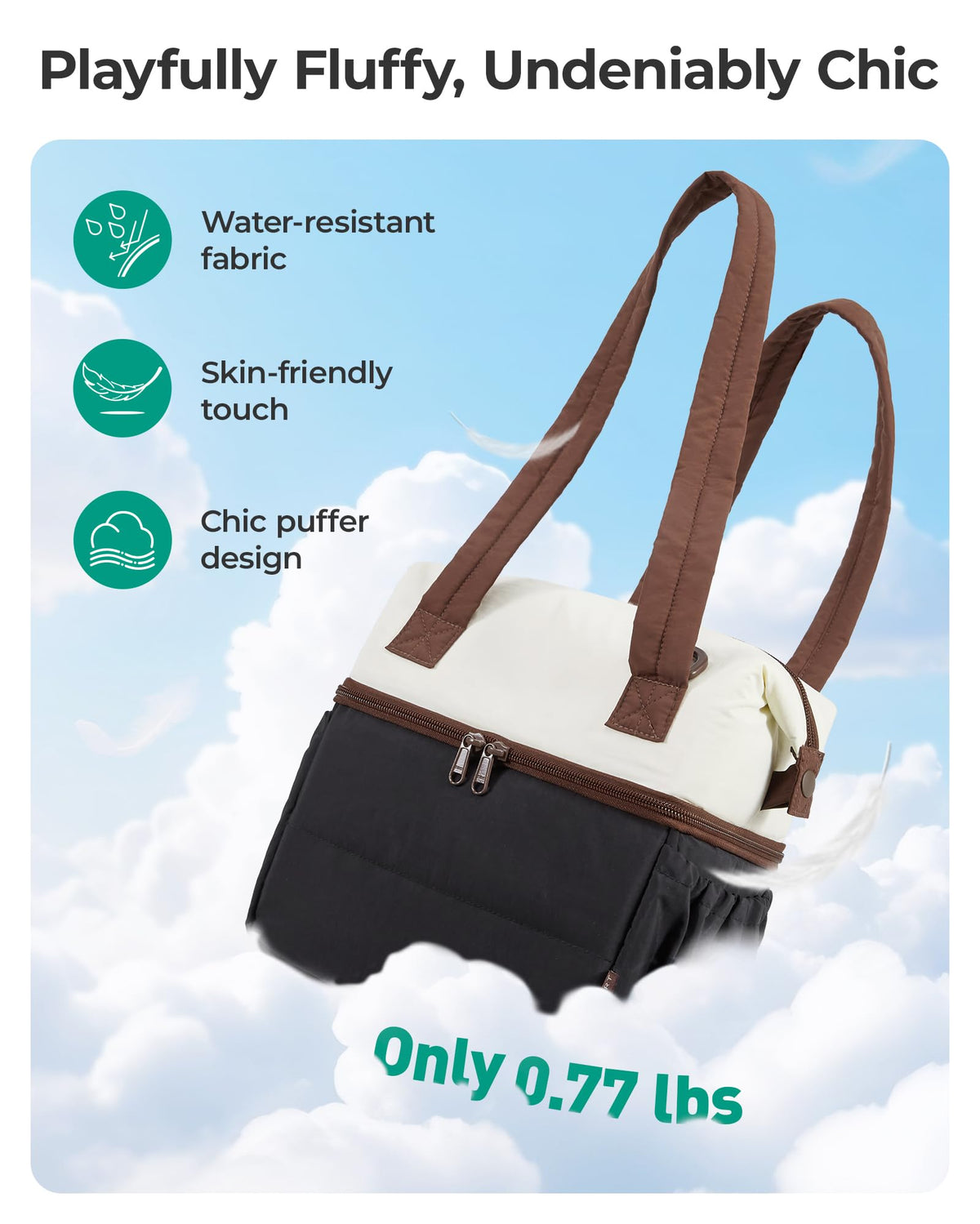 BAGSMART shoulder strap carry option enables hands-free commuting.