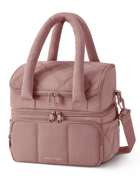 BAGSMART lunch bag double deck opened to show organized compartments for work meals.