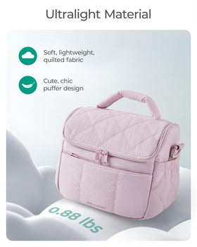 BAGSMART bag front pocket keeps phone and cards secure.