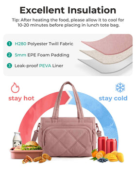BAGSMART lunch bag uses leakproof lining to prevent spills and odors.