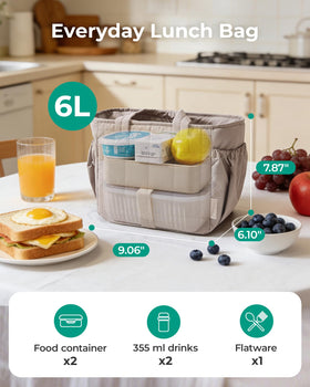 BAGSMART lunch bag features soft, comfortable handles for everyday carrying.