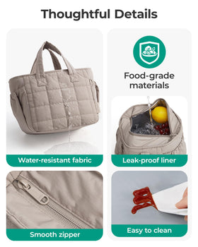 BAGSMART ultra-light lunch bag weighs 0.44 pounds for portability.