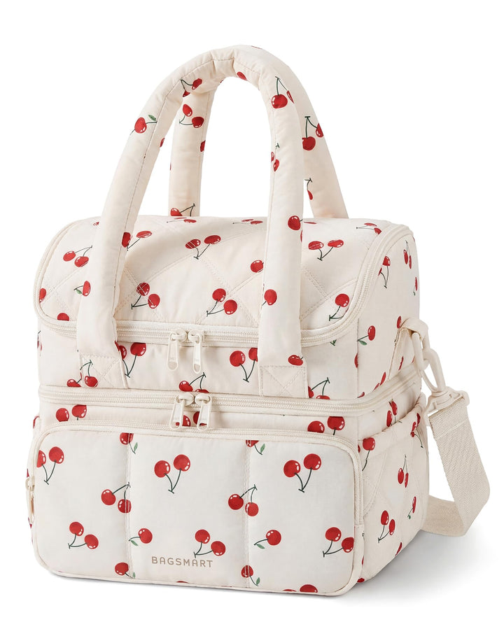 BAGSMART lunch bag double-deck design for daily use and easy transport.