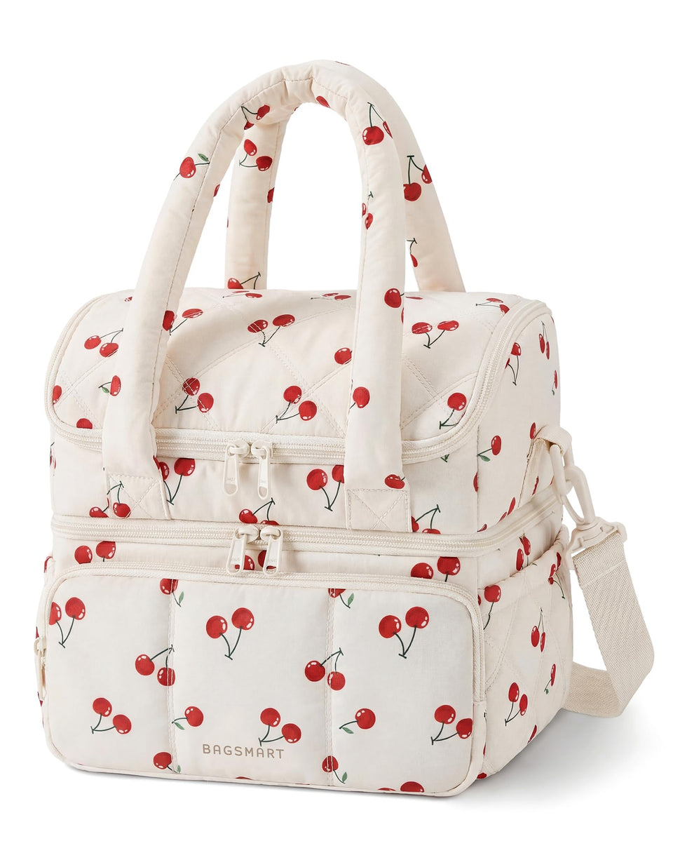 BAGSMART lunch bag double-deck design for daily use and easy transport.