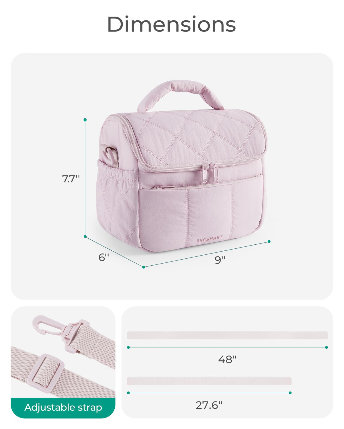 BAGSMART adjustable strap offers comfortable, customizable carry for commuting.