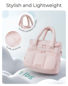 BAGSMART top section with fruits and snacks; easy access and organization.