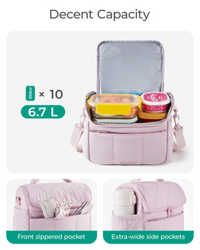 BAGSMART PEVA lining provides waterproof, leakproof protection for your meals.