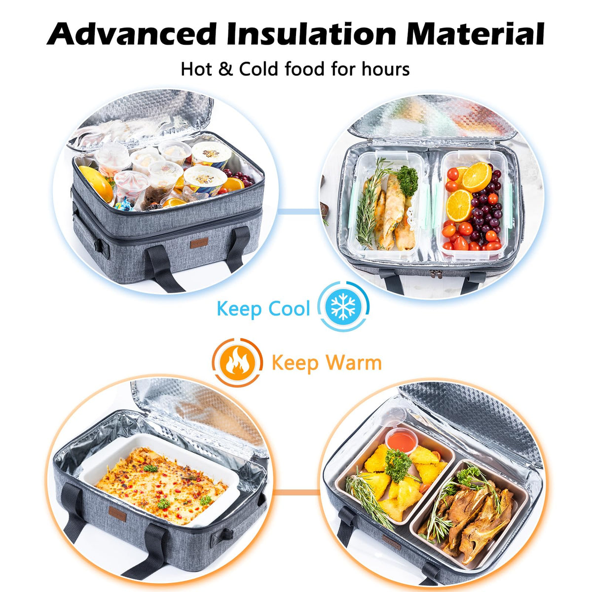 BAGSPRITE expandable casserole carrier open top showing room for two dishes
