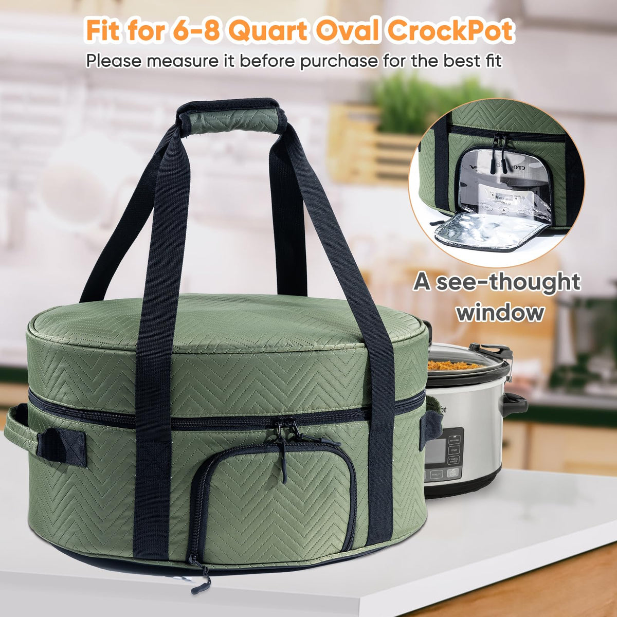 BAGSPRITE bag interior features a heavy insulating lining to keep dishes warm.