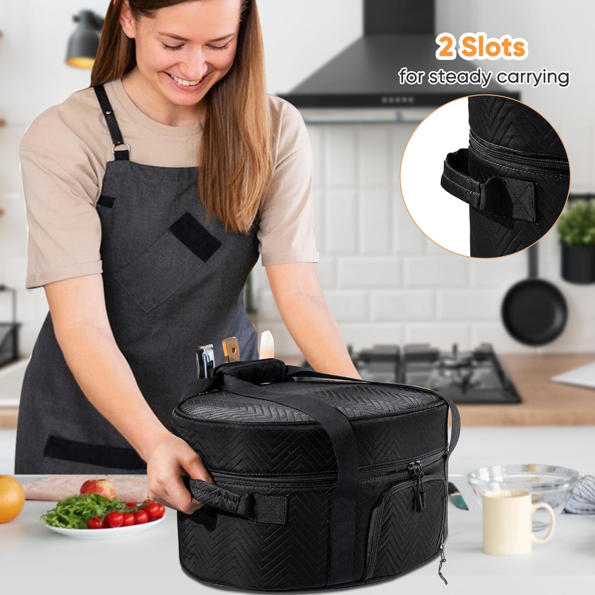 BAGSPRITE inner top pocket and back pocket keep utensils and manuals organized