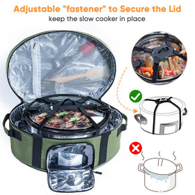 BAGSPRITE bag includes inner top and back pockets for utensils and cookbooks.