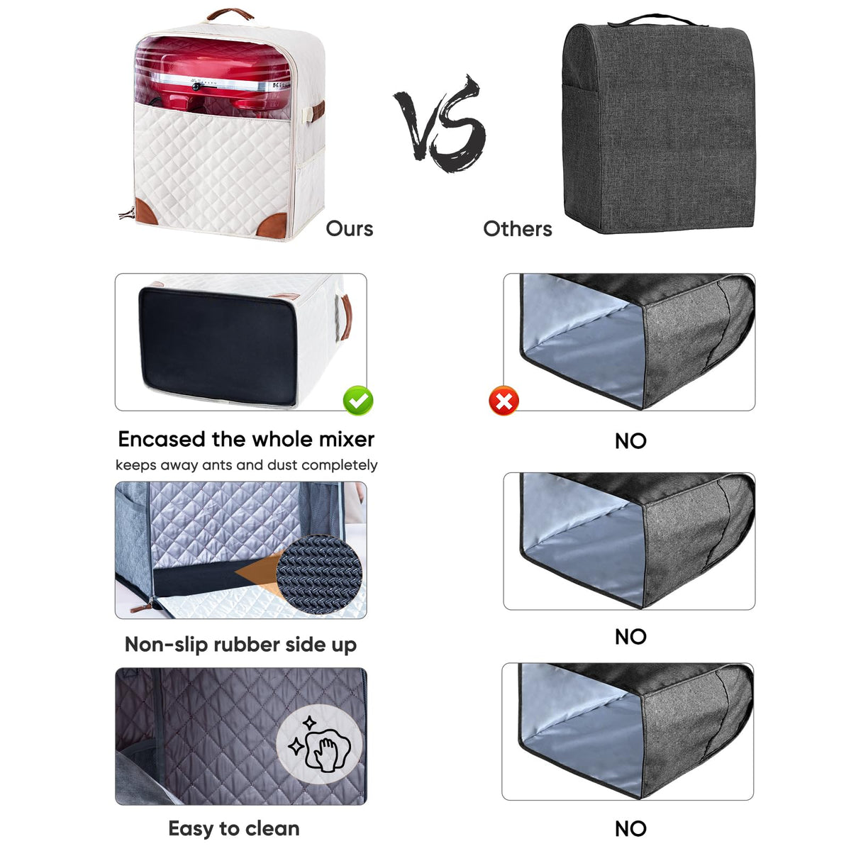 BAGSPRITE easy-clean material that wipes down quickly after use