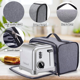 BAGSPRITE toaster cover base side view fits Cuisinart 2-slice models