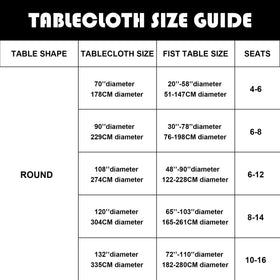 Bailarina easy-care round tablecloth 120in machine washable for quick cleanup.