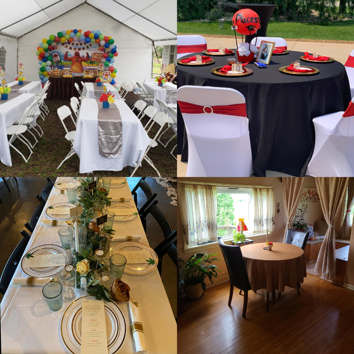 Bailarina party-wedding round tablecloth 120in elevates decor while protecting tables.