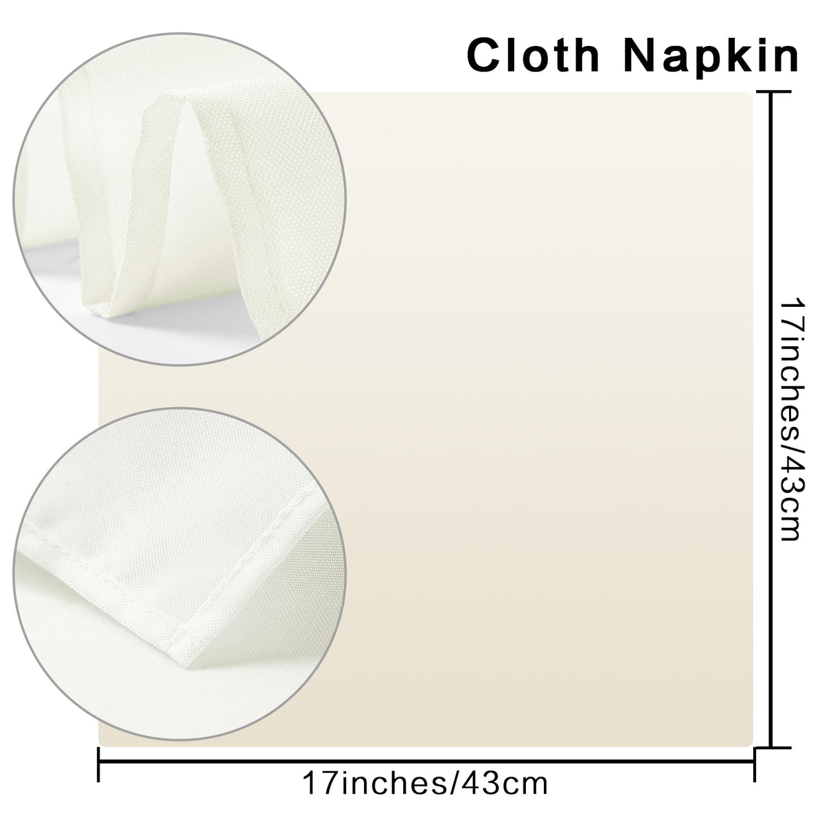 Washable polyester Bailarina napkins resist wrinkles and fading.