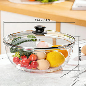 Bairuiin glass bowl with lid design highlighting dust protection and air exchange.