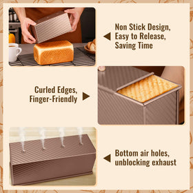 Bottom vent holes on Baishun pan promote even baking and golden crust