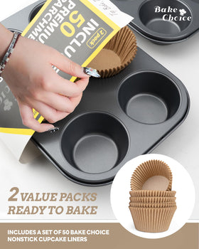 Bake Choice 50 free cupcake liners for quick, mess-free baking