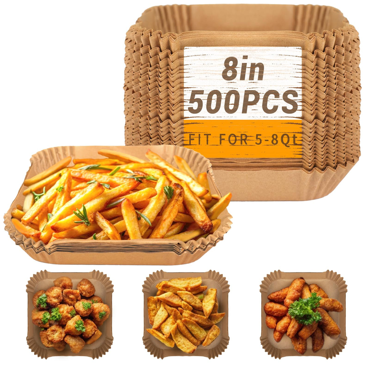 Bake Choice 500pcs air fryer liners pack for mess-free cooking