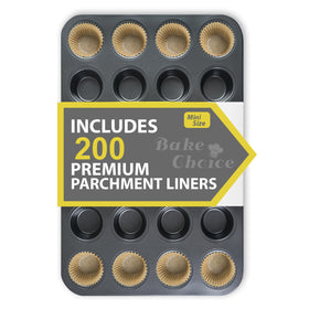 Bake Choice mini muffin pan with 24 cups for quick, consistent batches