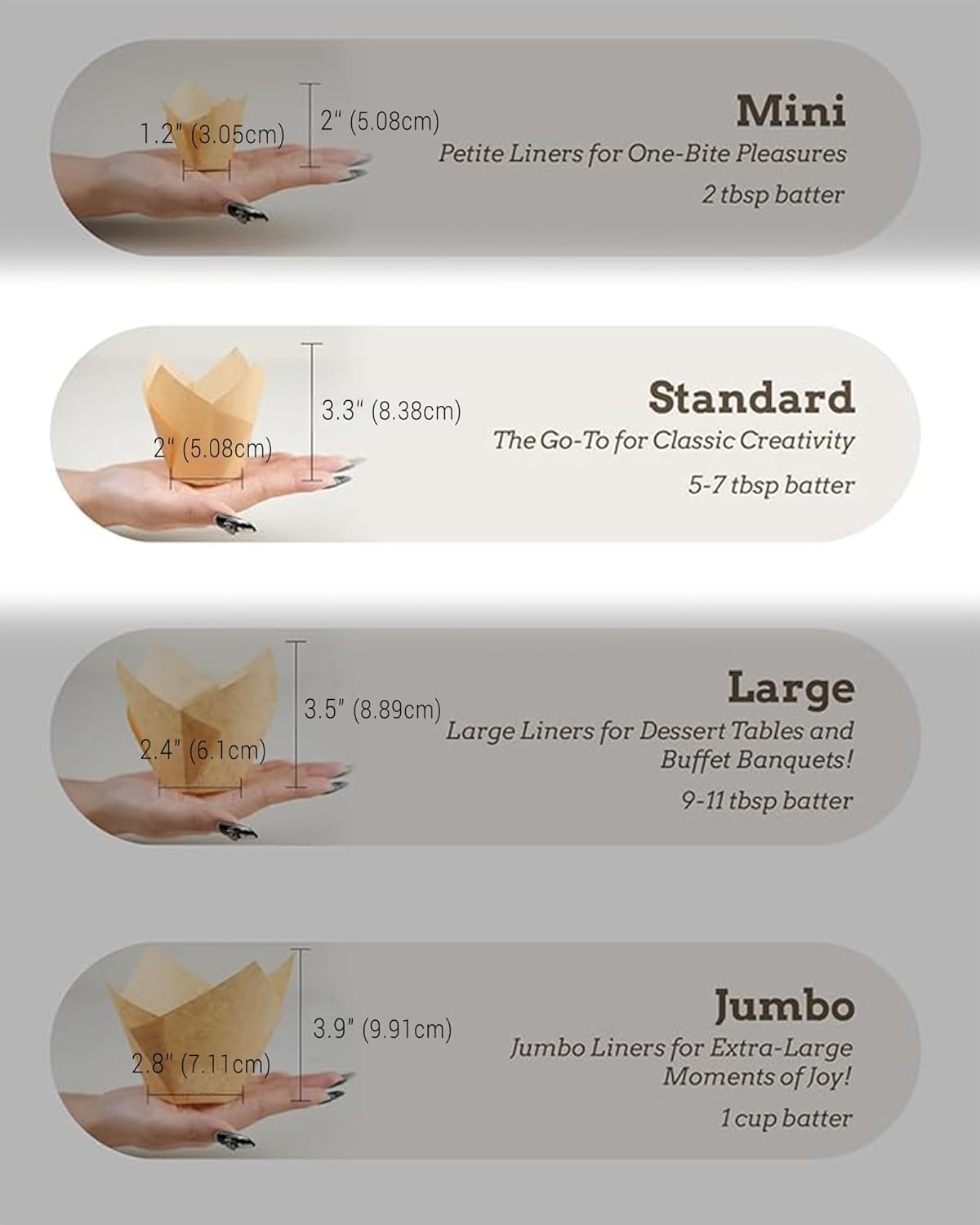 Bake Choice Nordic tulip liner in white for elegant cupcakes.