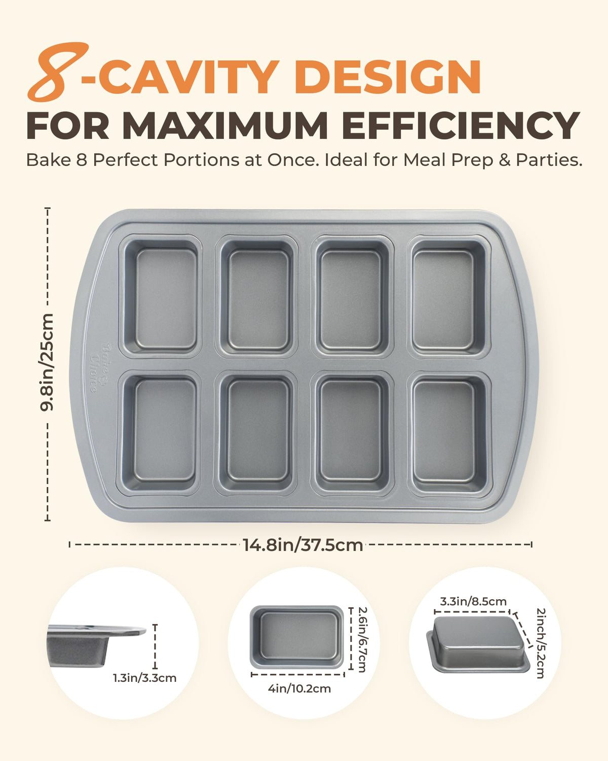 Bake Choice seamless one-piece construction ensures warp-free heating across the pan.