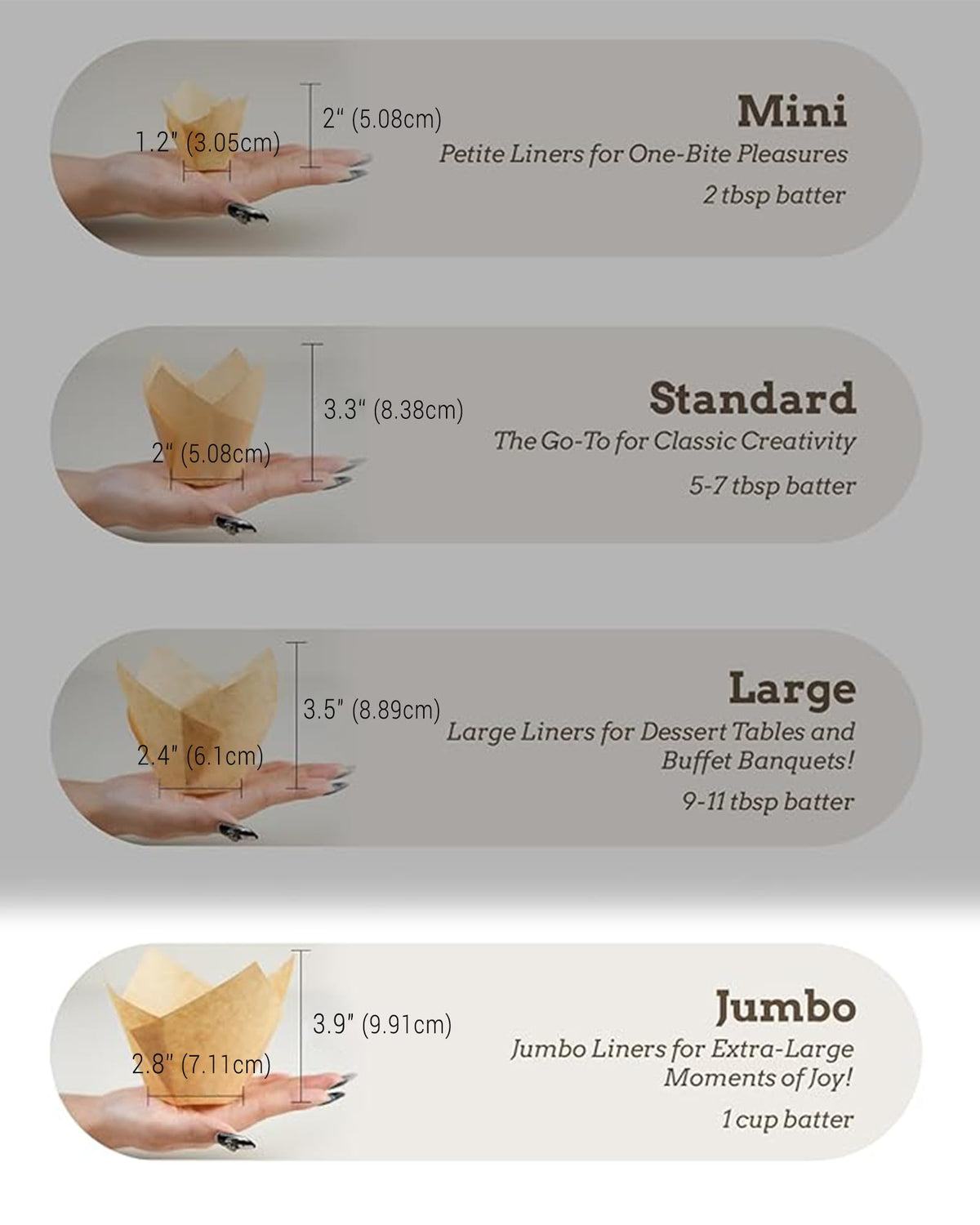 Bake Choice tulip liners add festive presentation for parties