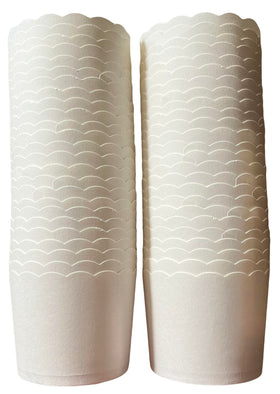 BAKE-IN-CUP paper baking cups white large size for easy, leak-free baking.