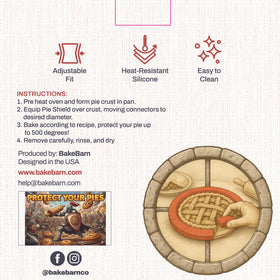 BakeBarn shield is heat-safe up to 500°F for browning control