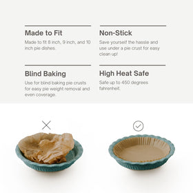 Heat safe to 450 degrees for high-heat pie and pan use.