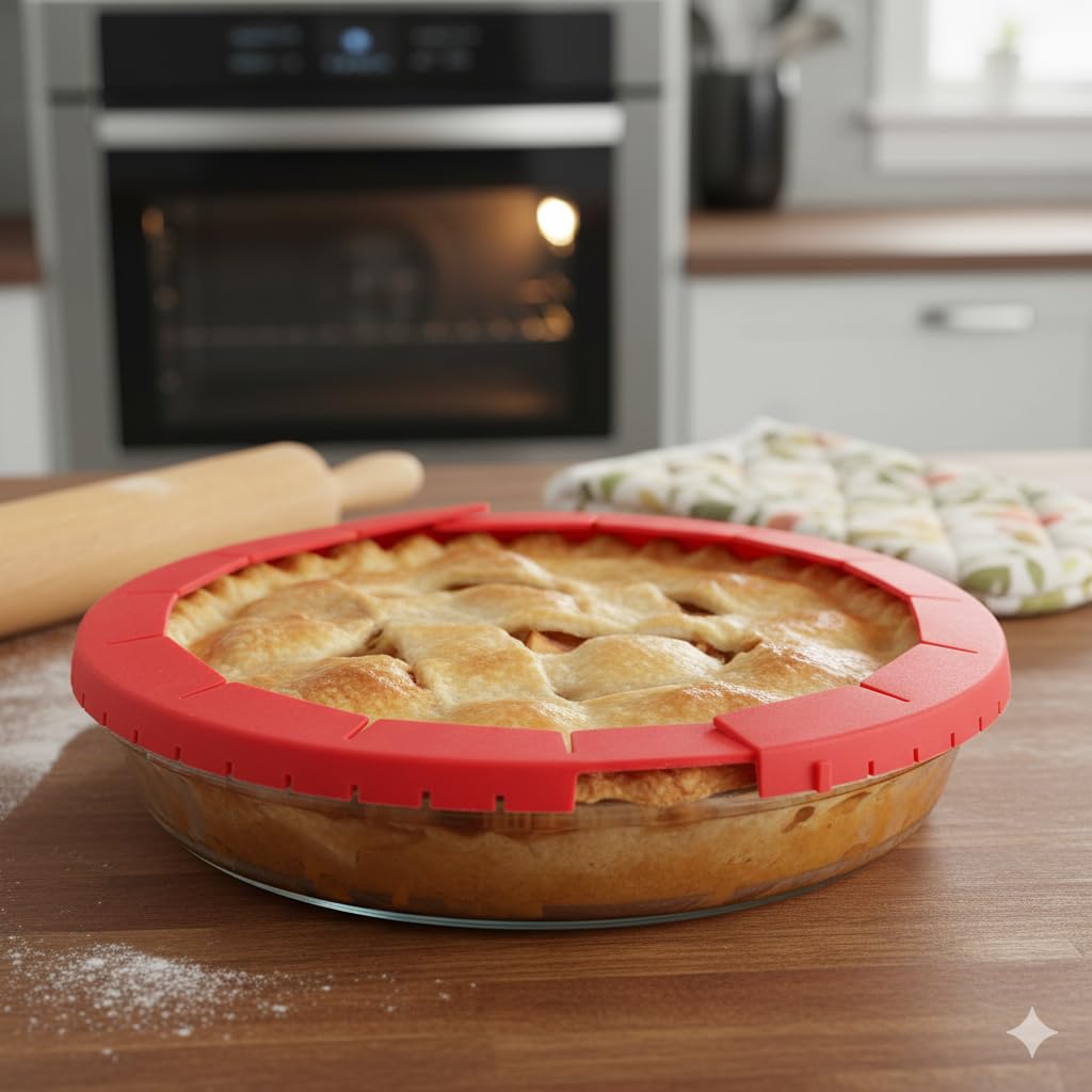 Secure-fit clip keeps shield in place during oven use