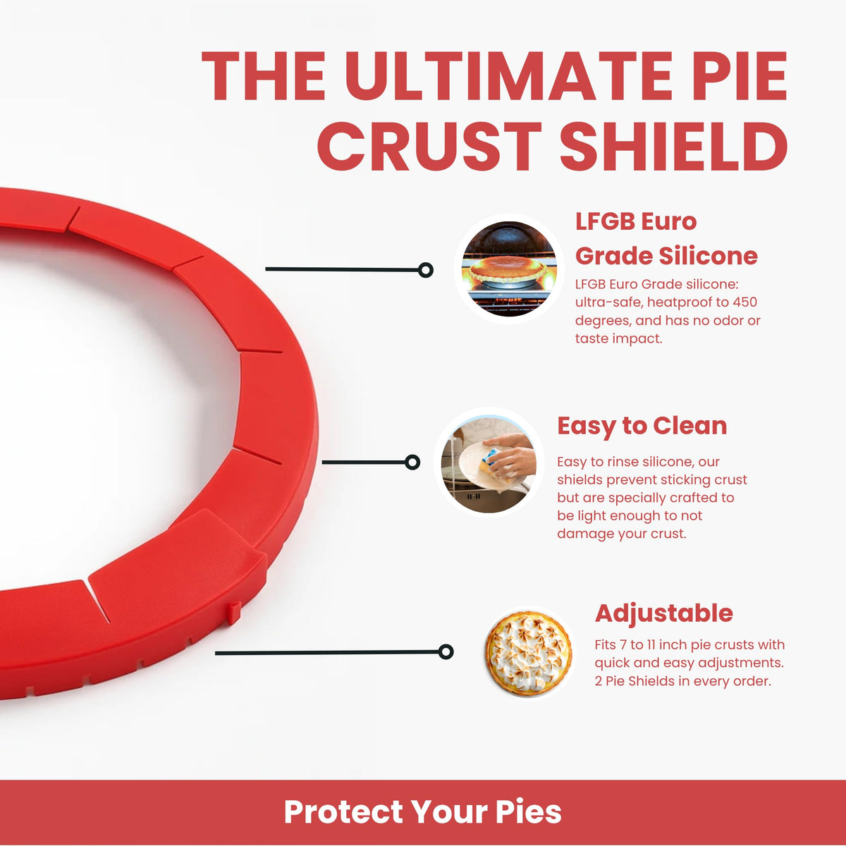 Two-pack red shields ready for back-to-back pie baking