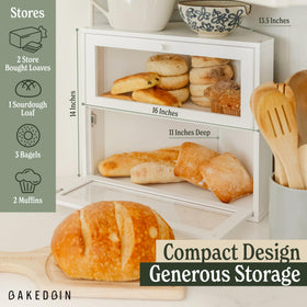 BakedBin corner bread box tight seal demonstrates airtight freshness protection