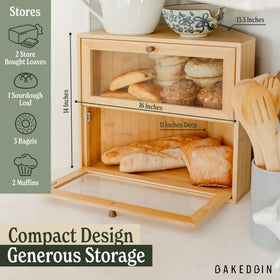 BakedBin double-layer storage keeps loaves organized and accessible.