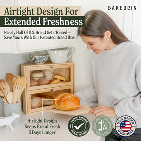 BakedBin easy-assembly includes tool for quick setup on the counter.