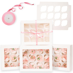 Bakepacker auto-pop-up cupcake box with window showcases treats securely.