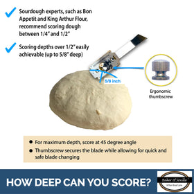 Baker of Seville bread lame secure non-slip blades ensure clean cuts.