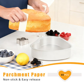 BakerChef parchment paper pack promotes easy cake release and cleanup