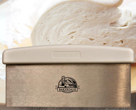 Bakerdale versatile kitchen scraper suitable for bowls, counters, and prep work.