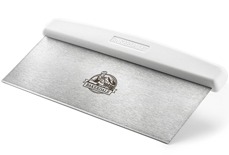 Bakerdale large bench scraper with dough focus for precise dough cutting in busy kitchens.