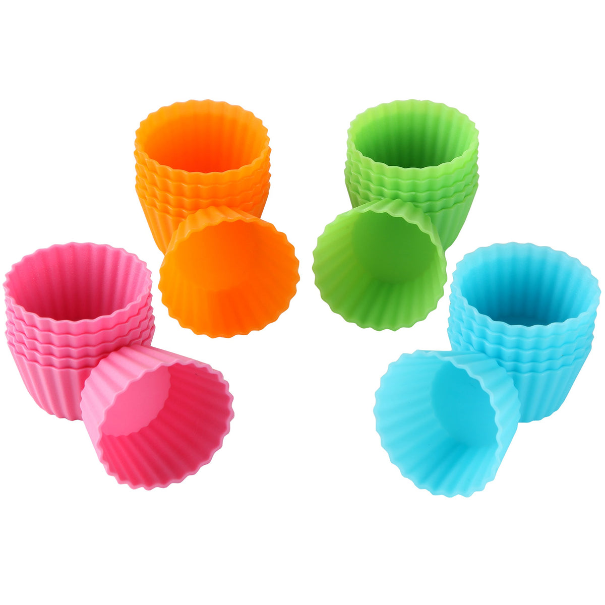 Bakerpan silicone mini cupcake liners in 24-pack for reusable baking convenience