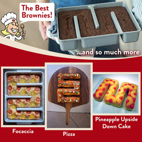 Baker's Edge gluten-free brownies bake evenly for fudgy centers