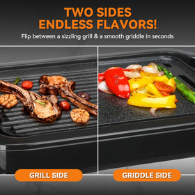 Baker's Friend adjustable heat control for precise cooking up to 450ºF.